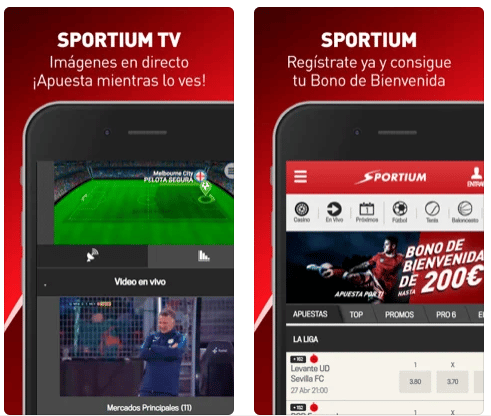 Apuestas en Sportium desde la aplicación móvil